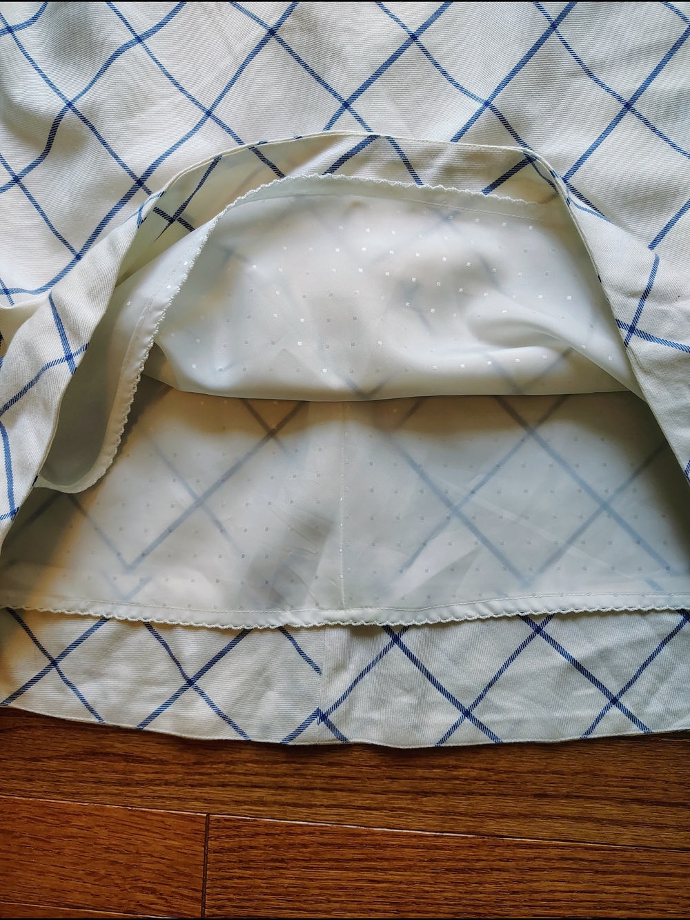 Maeve Anthropologie Blue White Windowpane Plaid Sleeveless Pinafore Dress - Picture 3 of 7